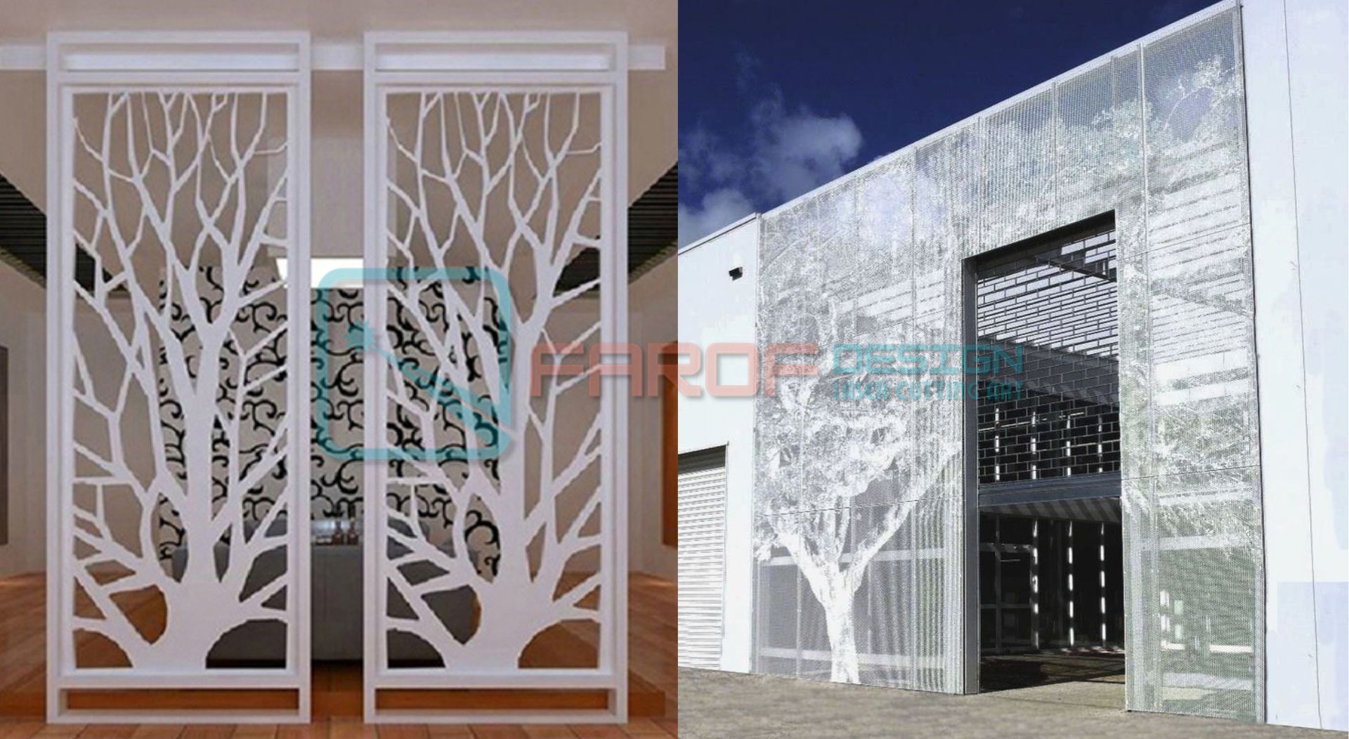Partisi ruangan artistik hasil laser cutting profesional di Bali