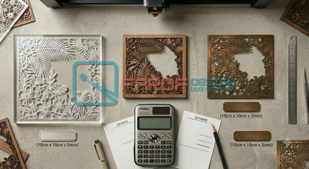 Ilustrasi cara hitung harga laser cutting Bali per meter