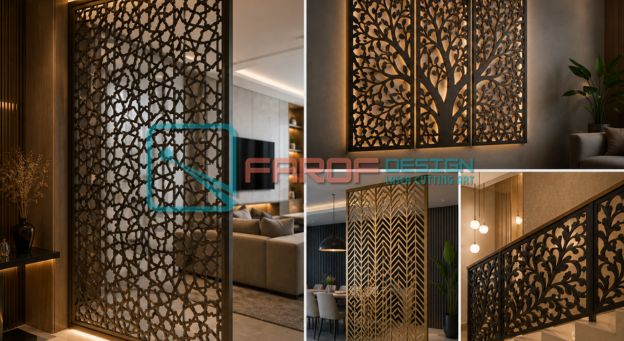 laser cutting custom untuk partisi dan ornamen interior