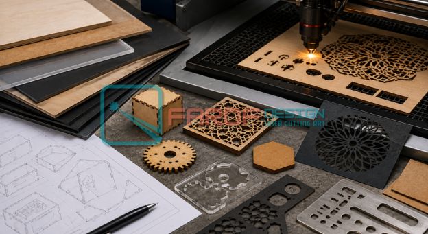 persiapan desain dan material untuk laser cutting custom